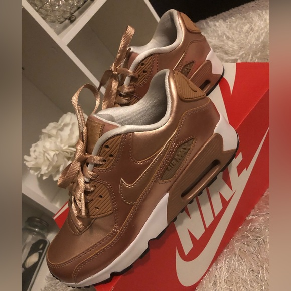 Women/ Big girl Sz 4Y Metallic Rose Gold Air Max - Picture 5 of 8